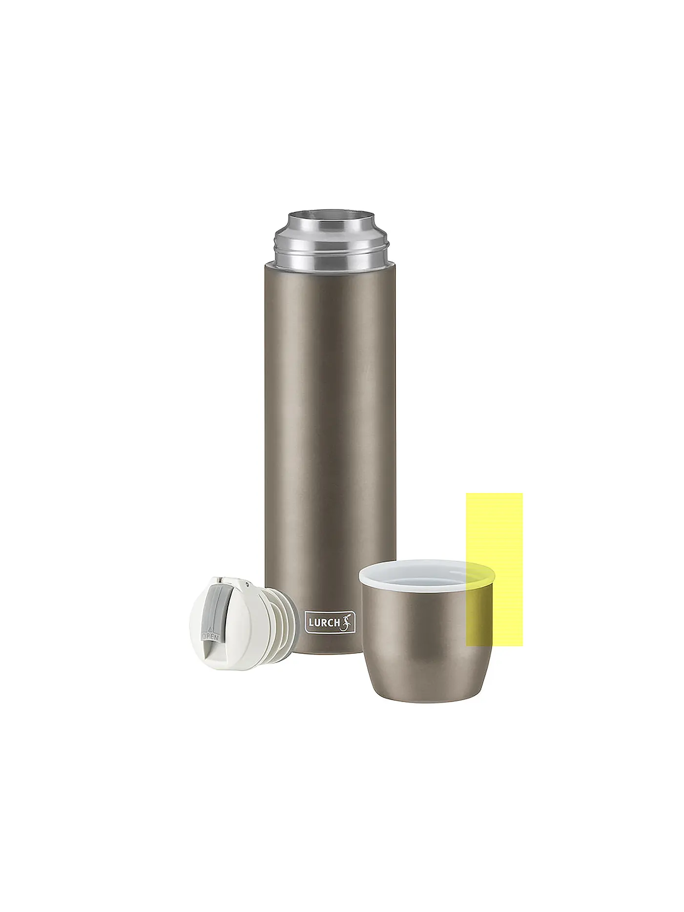 LURCH | Isolierflasche - Thermosflasche mit Becher EDS 0,45l Earth Grey | 